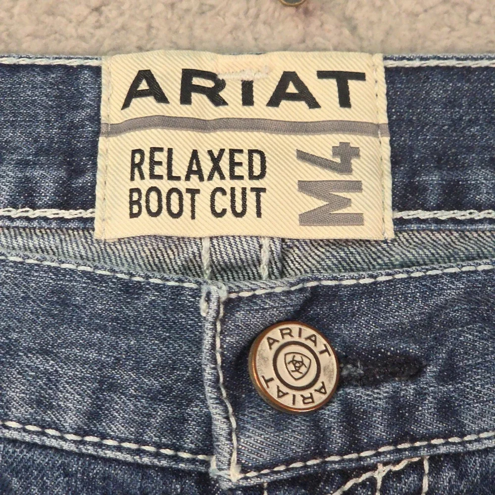 Ariat M4 Coltrane Jeans Mens 36x34 Blue Durango Relaxed Boot Cut Western Cowboy
